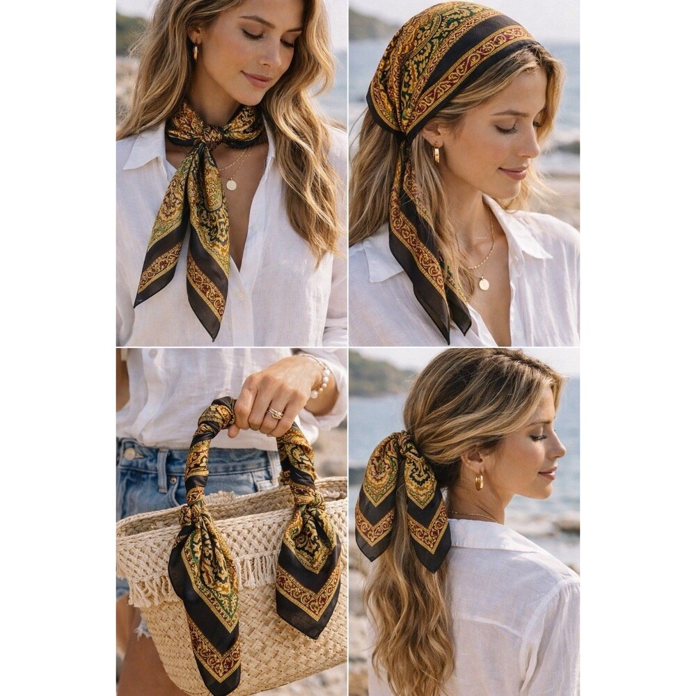Vintage All Silk by Damon Hand Rolled Scarf, Made in Italy